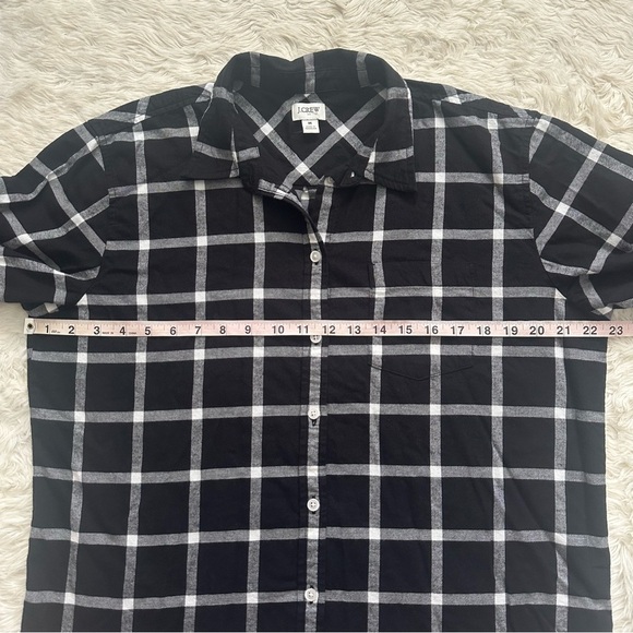 J. Crew Factory Top Flannel Shirt Button Down Long Sleeve Cotton Black White M - Picture 11 of 13